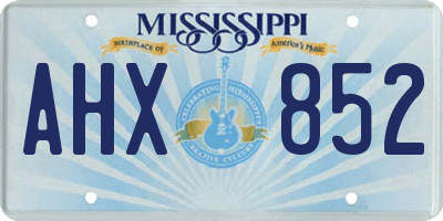 MS license plate AHX852