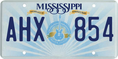 MS license plate AHX854