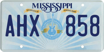 MS license plate AHX858