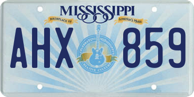 MS license plate AHX859