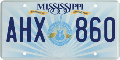 MS license plate AHX860