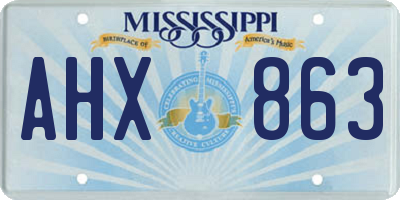 MS license plate AHX863