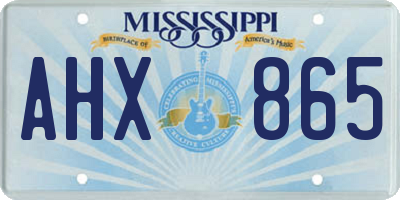 MS license plate AHX865