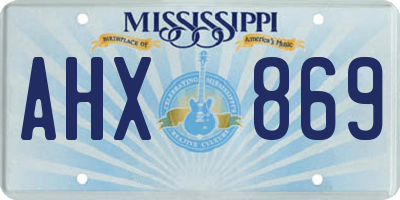 MS license plate AHX869