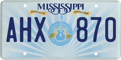 MS license plate AHX870