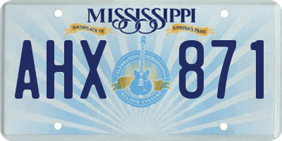 MS license plate AHX871