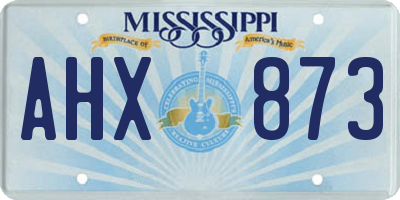 MS license plate AHX873