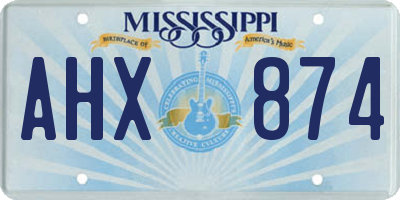 MS license plate AHX874