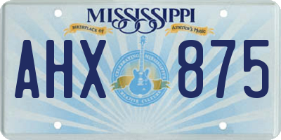 MS license plate AHX875