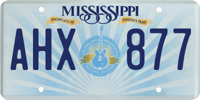 MS license plate AHX877