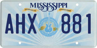 MS license plate AHX881