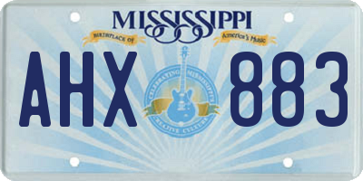 MS license plate AHX883