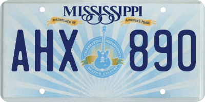MS license plate AHX890