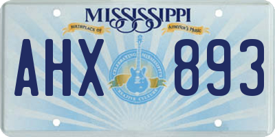 MS license plate AHX893