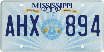 MS license plate AHX894