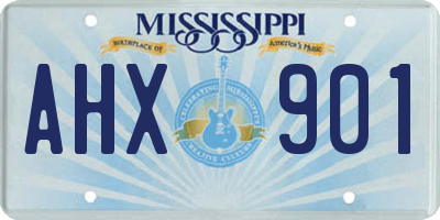 MS license plate AHX901