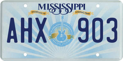 MS license plate AHX903