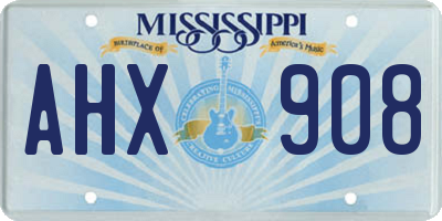 MS license plate AHX908