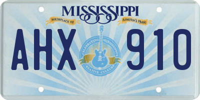 MS license plate AHX910