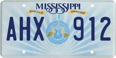 MS license plate AHX912