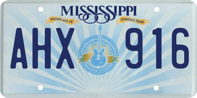 MS license plate AHX916