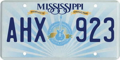 MS license plate AHX923