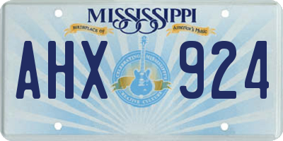 MS license plate AHX924