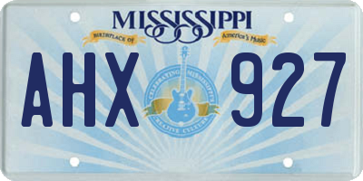 MS license plate AHX927