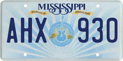 MS license plate AHX930
