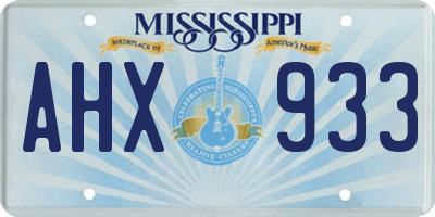 MS license plate AHX933