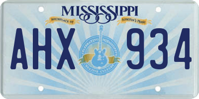 MS license plate AHX934