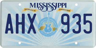 MS license plate AHX935