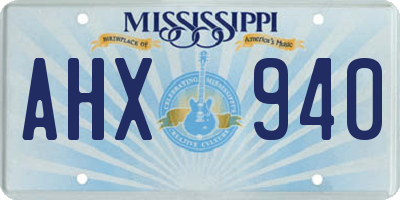 MS license plate AHX940