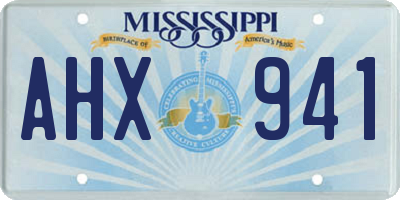 MS license plate AHX941