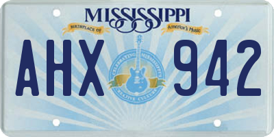 MS license plate AHX942