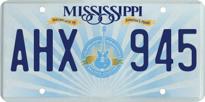 MS license plate AHX945