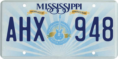 MS license plate AHX948