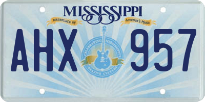 MS license plate AHX957