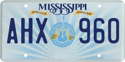 MS license plate AHX960