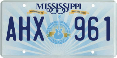 MS license plate AHX961