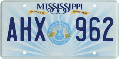 MS license plate AHX962