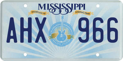 MS license plate AHX966