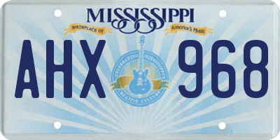 MS license plate AHX968