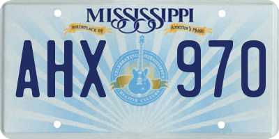 MS license plate AHX970