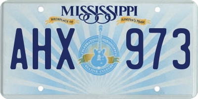 MS license plate AHX973