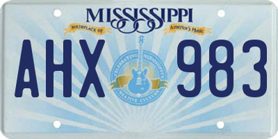 MS license plate AHX983