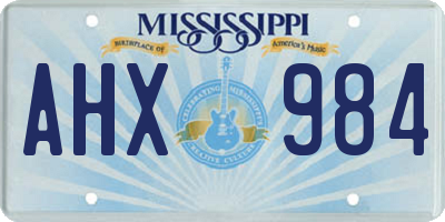 MS license plate AHX984