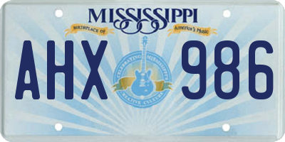 MS license plate AHX986