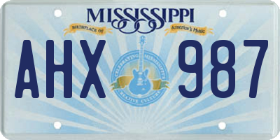 MS license plate AHX987