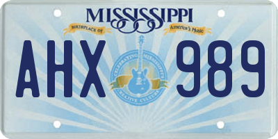MS license plate AHX989